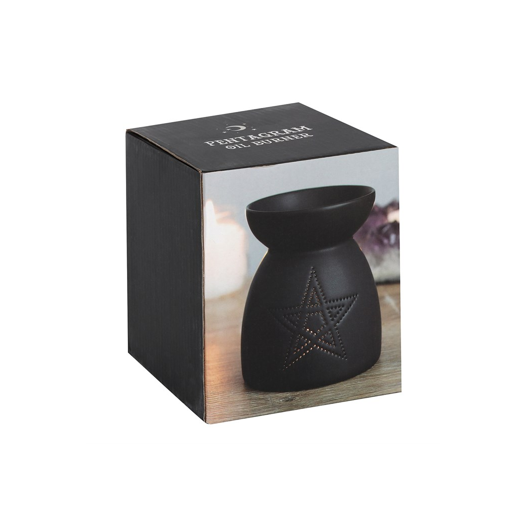 N/A Black Pentagram Cut Out Oil Burner -