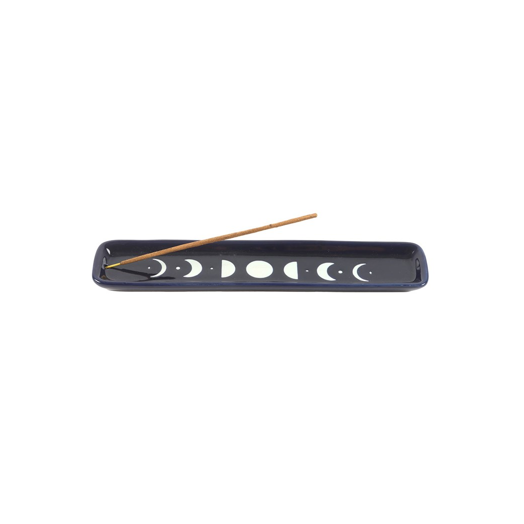 N/A Blue Moon Phase Ceramic Incense Ash Catcher -