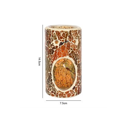 N/A Pillar Brown Crackle Oil Burner and Wax Warmer -