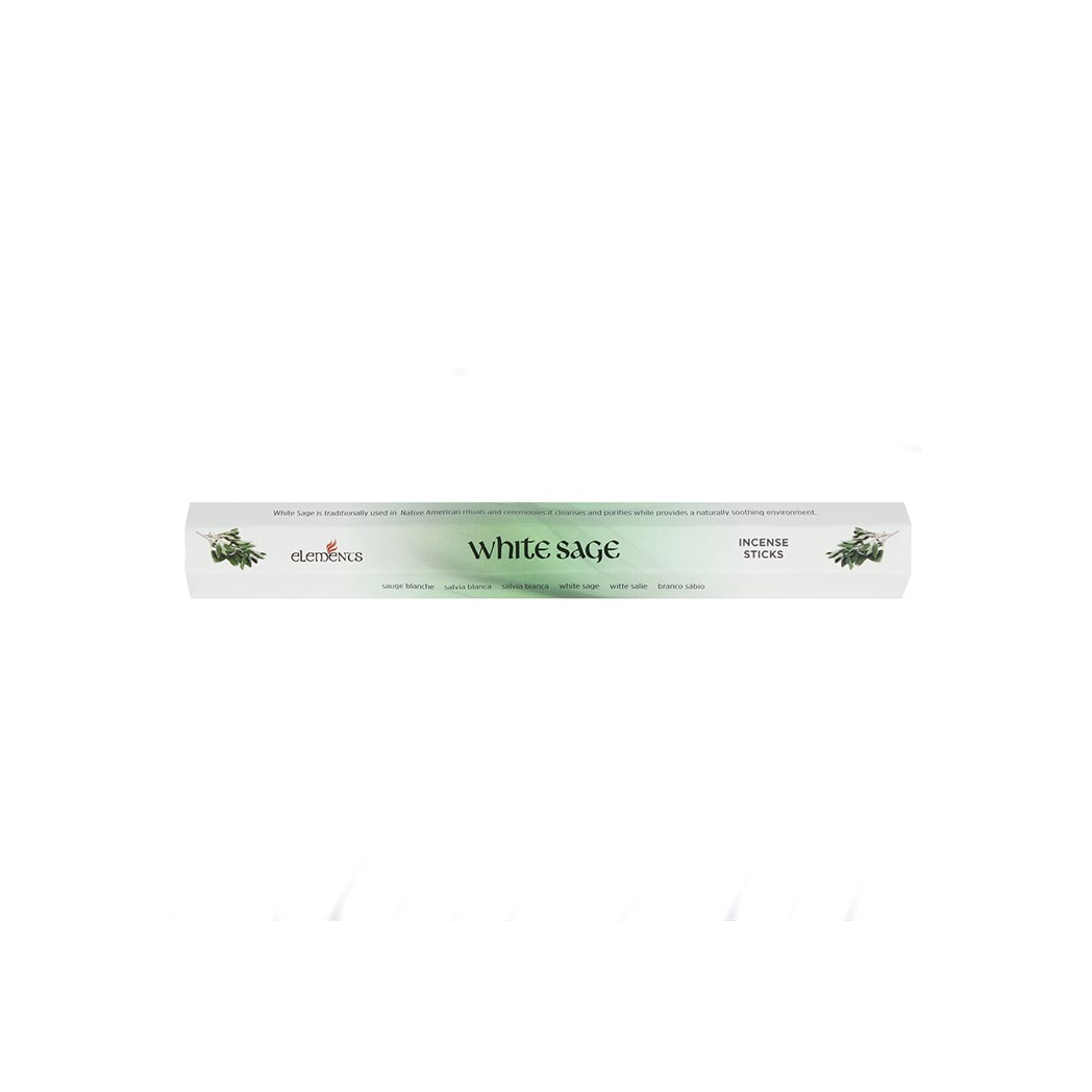 Elements White Sage Incense Sticks – Set of 6 Packs (120 Sticks)