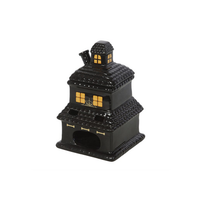 N/A Black Haunted House Oil Burner and Wax Warmer -