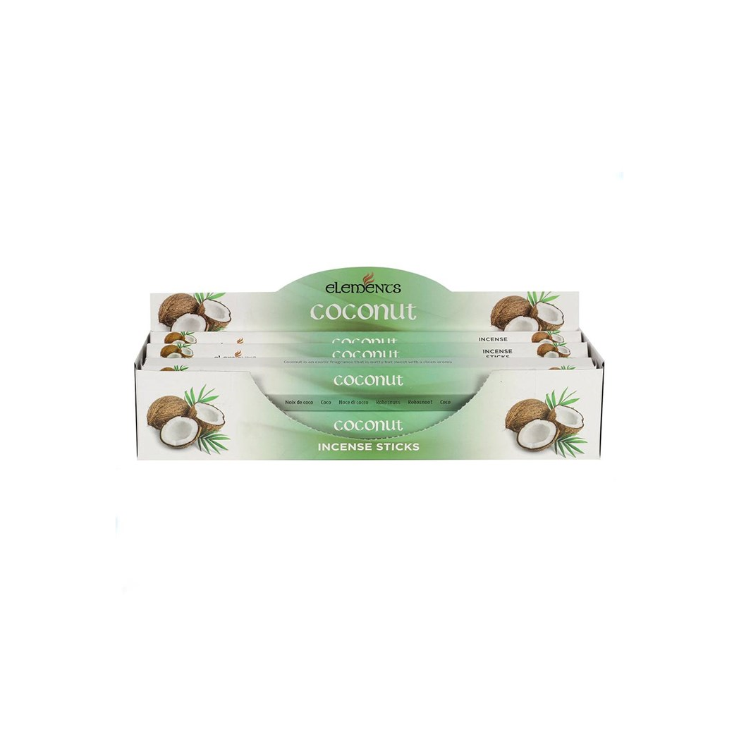 Elements Coconut Incense Sticks – Set of 6 Packs (120 Sticks)