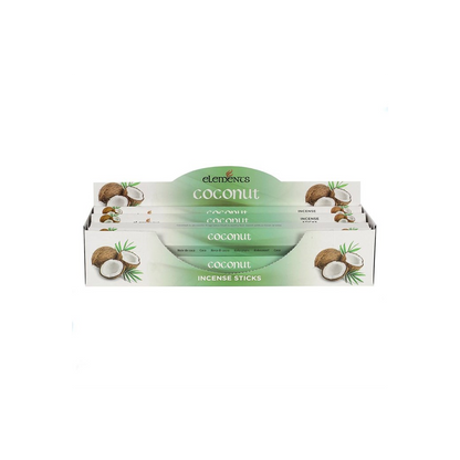 Elements Coconut Incense Sticks – Set of 6 Packs (120 Sticks)