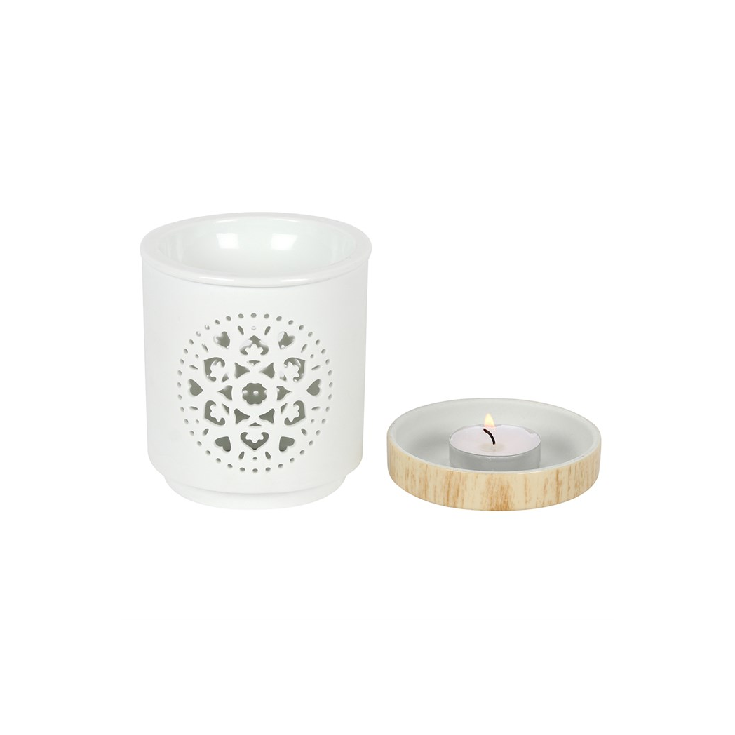 N/A White Mandala Cut Out Oil Burner -