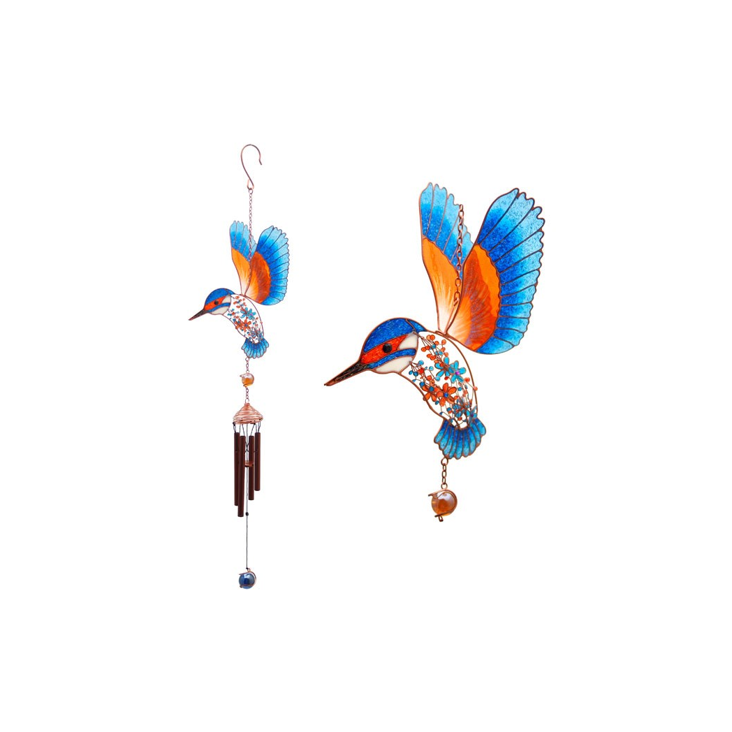 Kingfisher Wind Chime – Colourful Garden Decoration