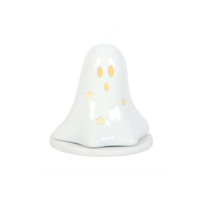 N/A Ceramic Ghost Tealight and Incense Cone Holder -