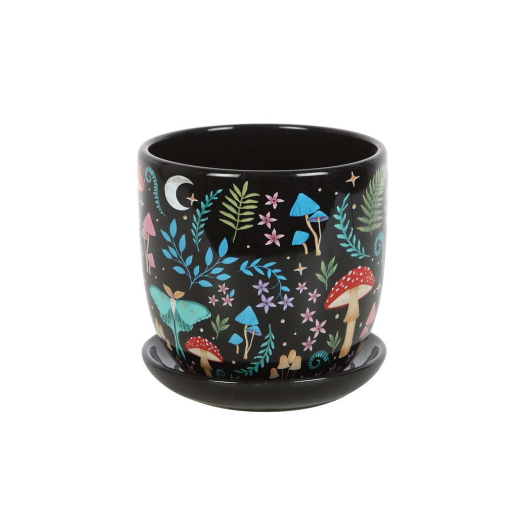 Transform Your Space with the Dark Forest Print Plant Pot