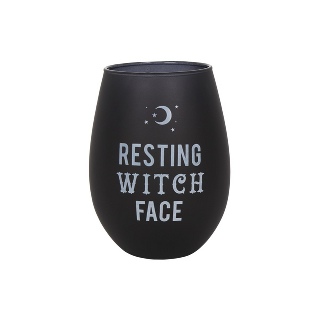 Resting Witch Face Stemless Wine Glass