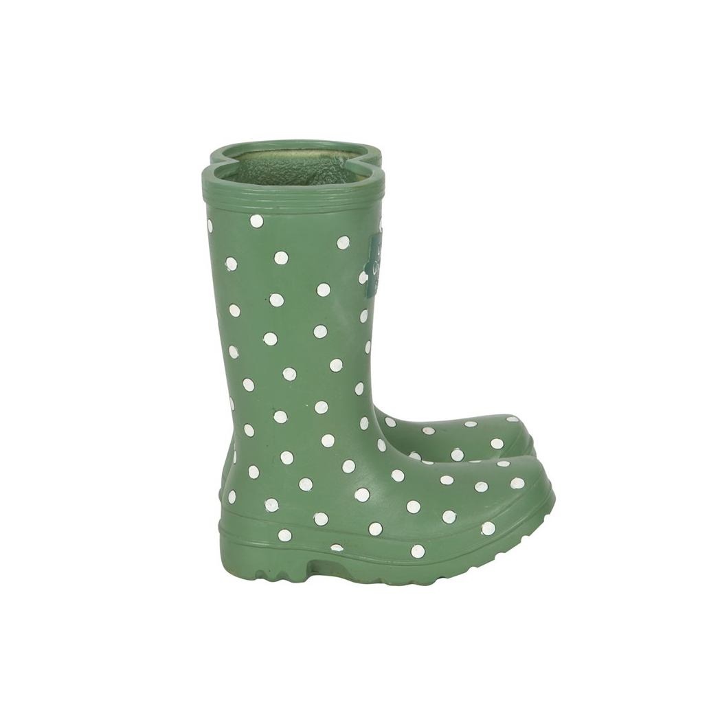 Charming Light Green Welly Boot Planter - A Whimsical Touch for Your Garden
