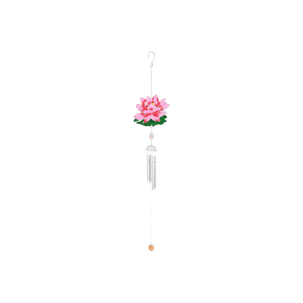 Pink Water Lily Wind Chime for a Peaceful Garden