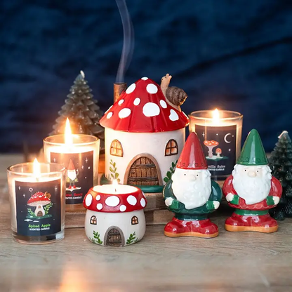N/A Mushroom House Resin Tealight Holder -