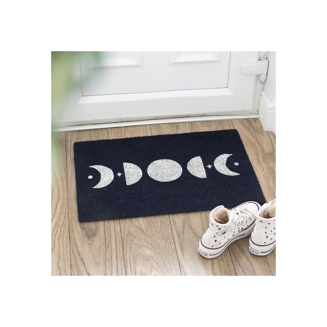 Dark Blue Moon Phase Doormat: Welcome Guests Under a Celestial Sky