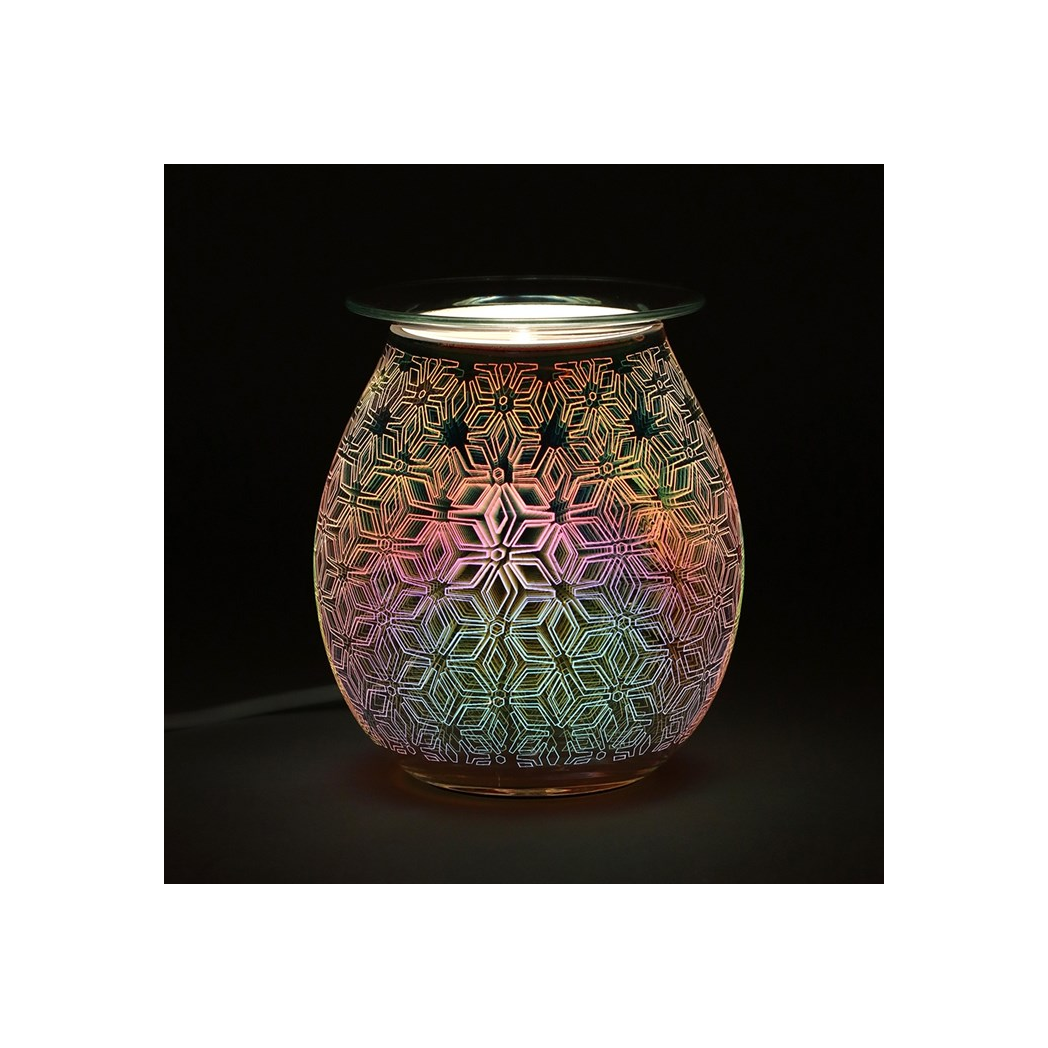 N/A 3D Geometric Flower Light Up Electric Oil Burner -