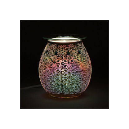 N/A 3D Geometric Flower Light Up Electric Oil Burner -