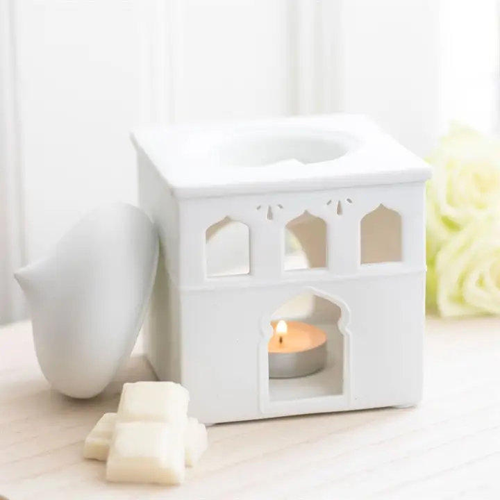N/A Off White Mosque Oil Burner and Incense Cone Holder -