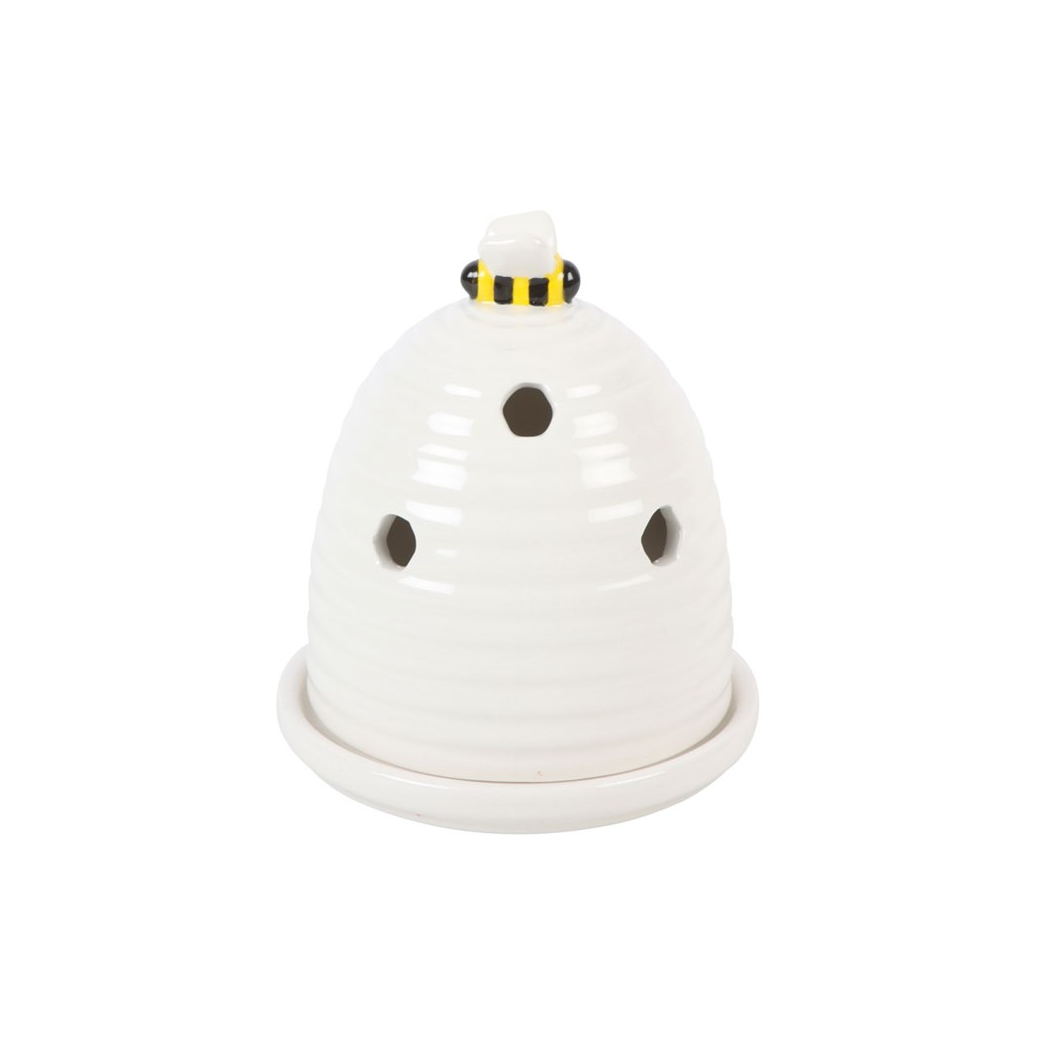 N/A White Beehive Incense Cone Holder -