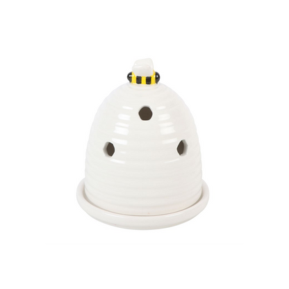 N/A White Beehive Incense Cone Holder -