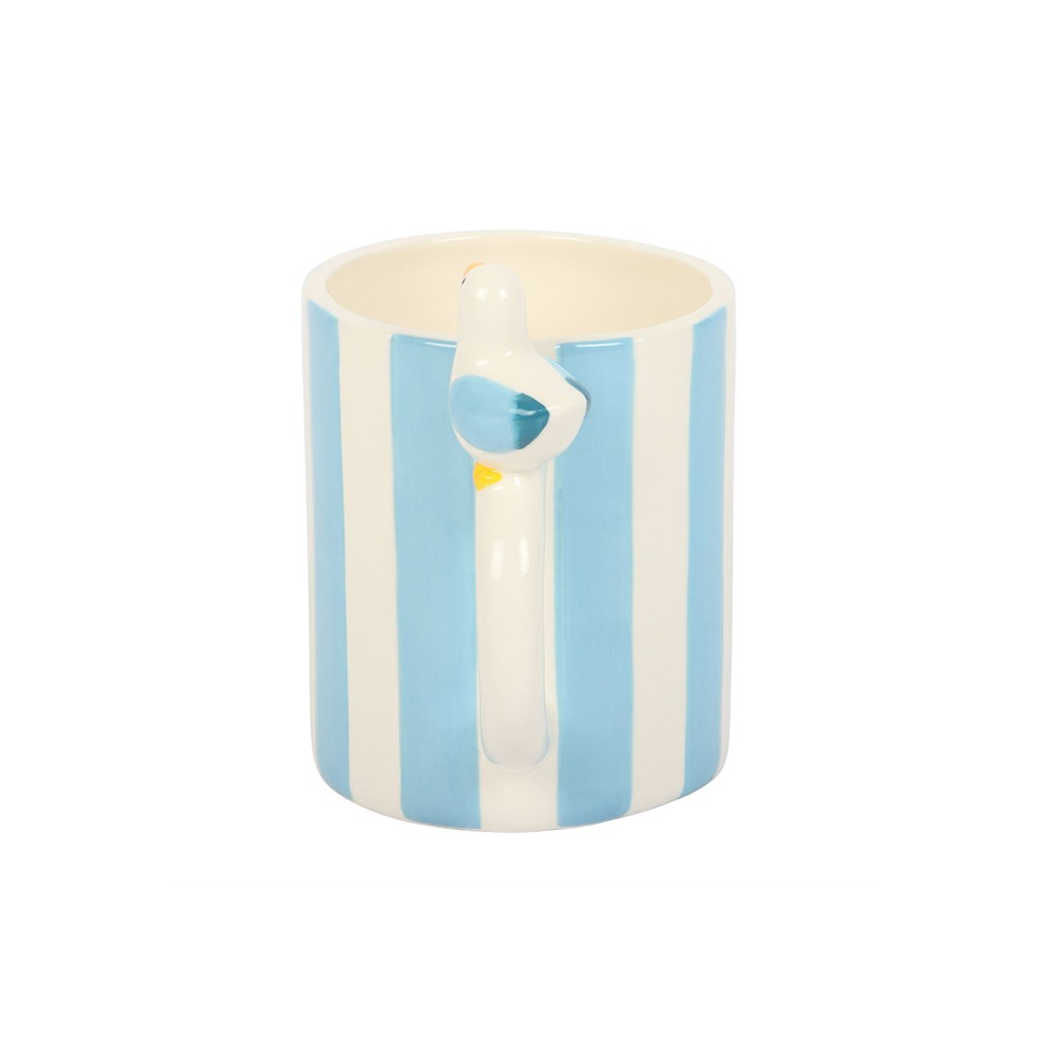 Striped Mug with Seagull
