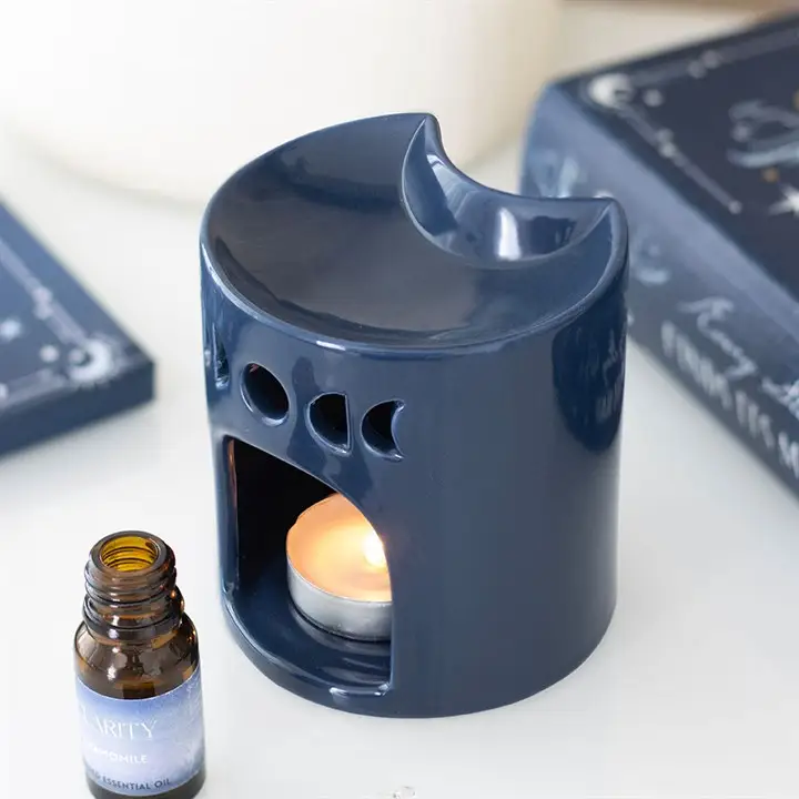 N/A Blue Crescent Moon Oil Burner -
