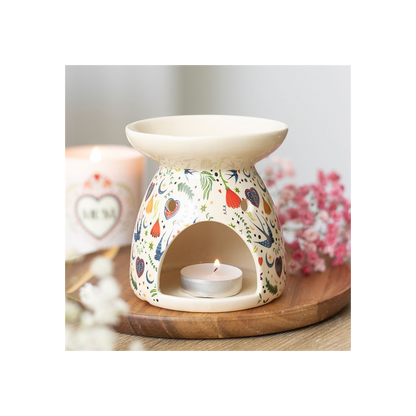 N/A Cream Midnight Bloom Print Oil Burner -