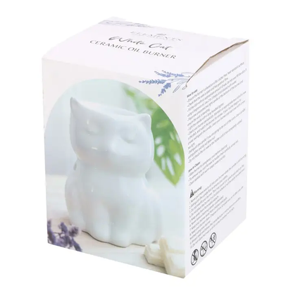 N/A Shiny White Cat Oil Burner -