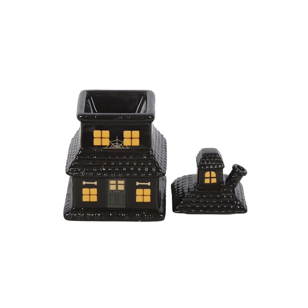 N/A Black Haunted House Oil Burner and Wax Warmer -