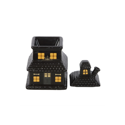 N/A Black Haunted House Oil Burner and Wax Warmer -