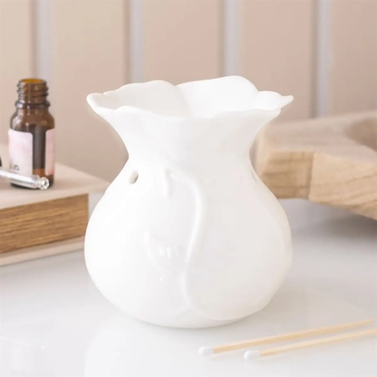 N/A White Rose Oil Burner and Wax Warmer -