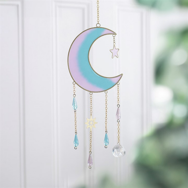 Enhance Your Space with the Iridescent Crescent Moon Suncatcher