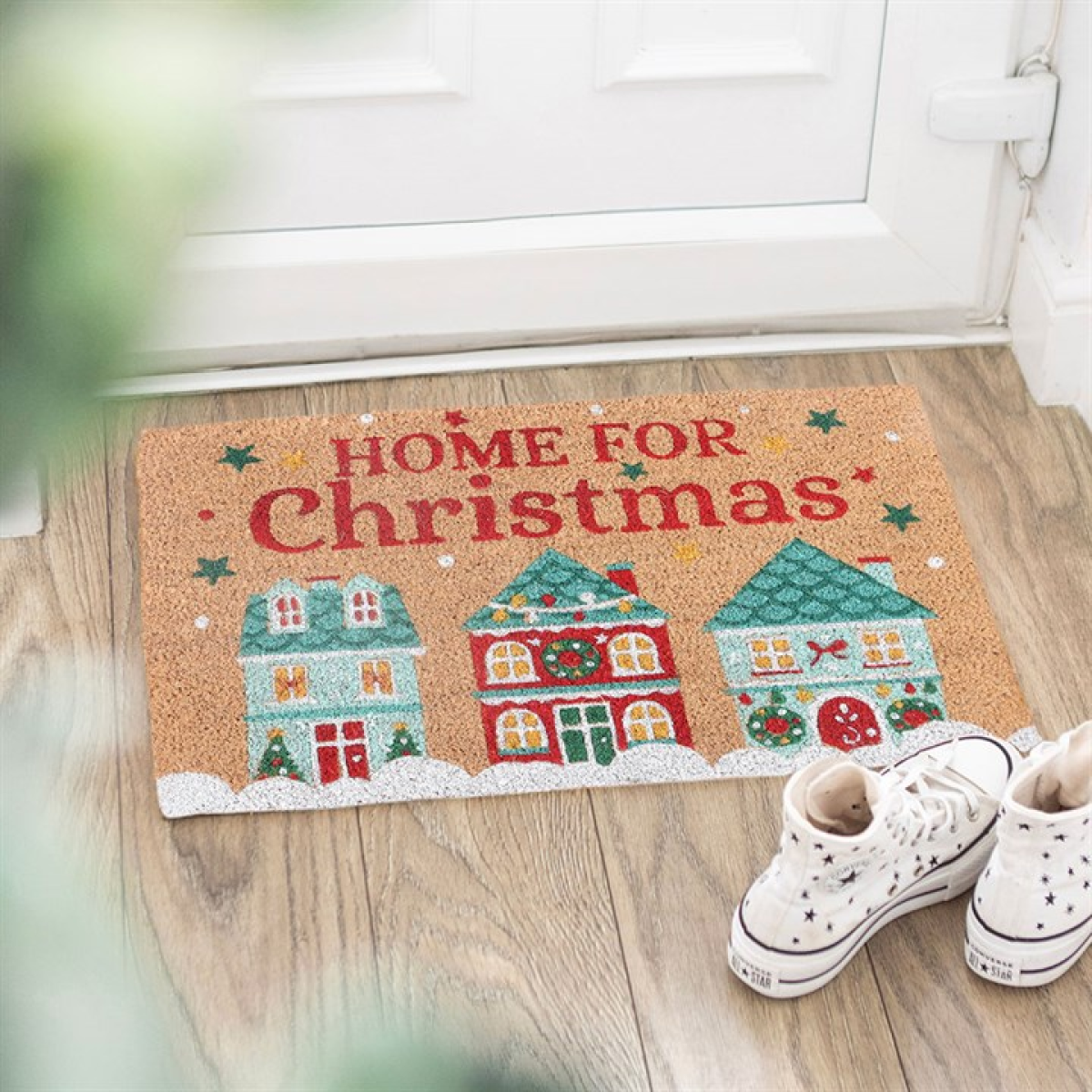 Charming Christmas Street Doormat for a Festive Welcome Home