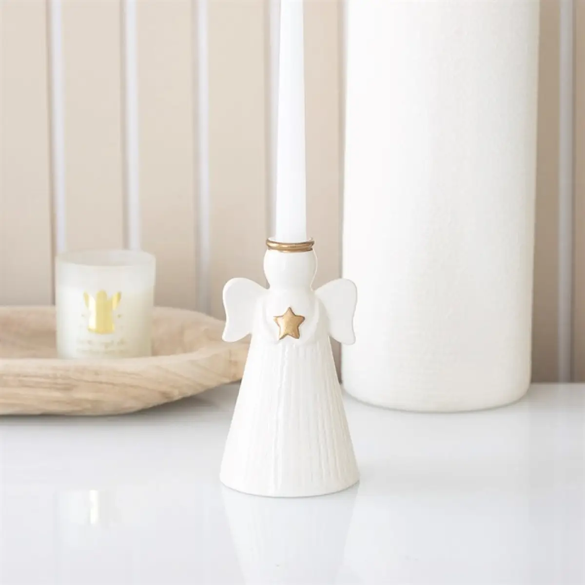 N/A Star Angel Taper Candle Holder -