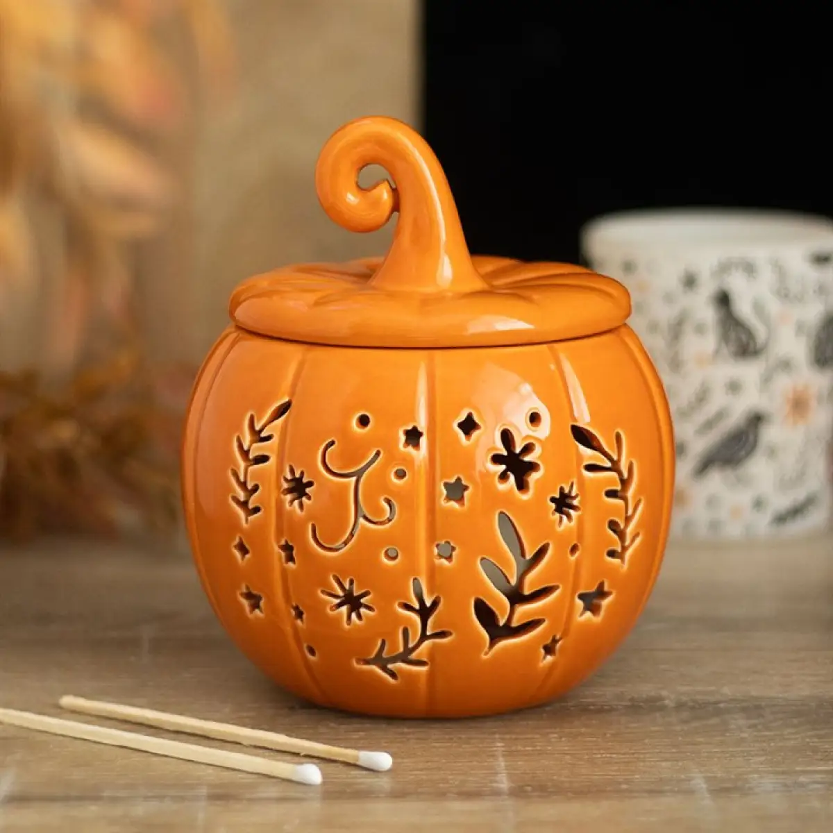 N/A Orange Folk Pumpkin Oil Burner and Wax Warmer -