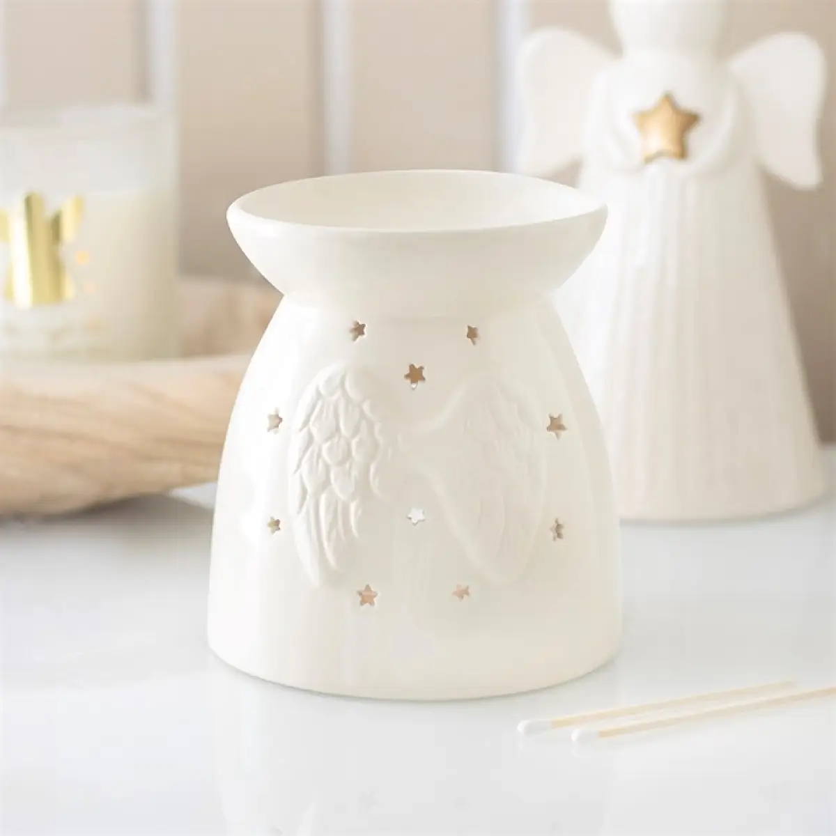 N/A 3D Angel Wing Oil Burner and Wax Warmer -