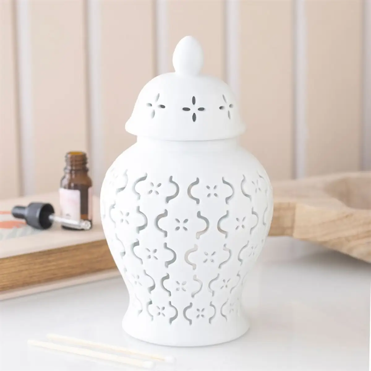 N/A Moroccan Lantern Cut Out Oil Burner and Wax Warmer -
