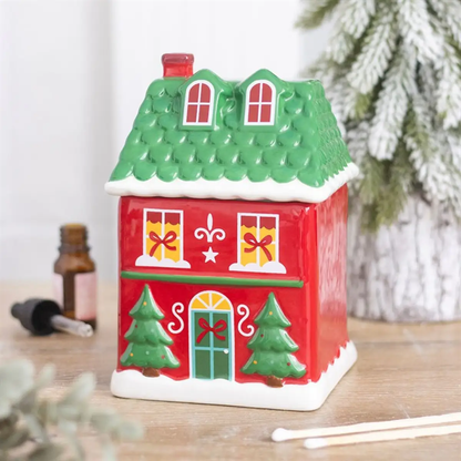 N/A Red Christmas House Oil Burner -