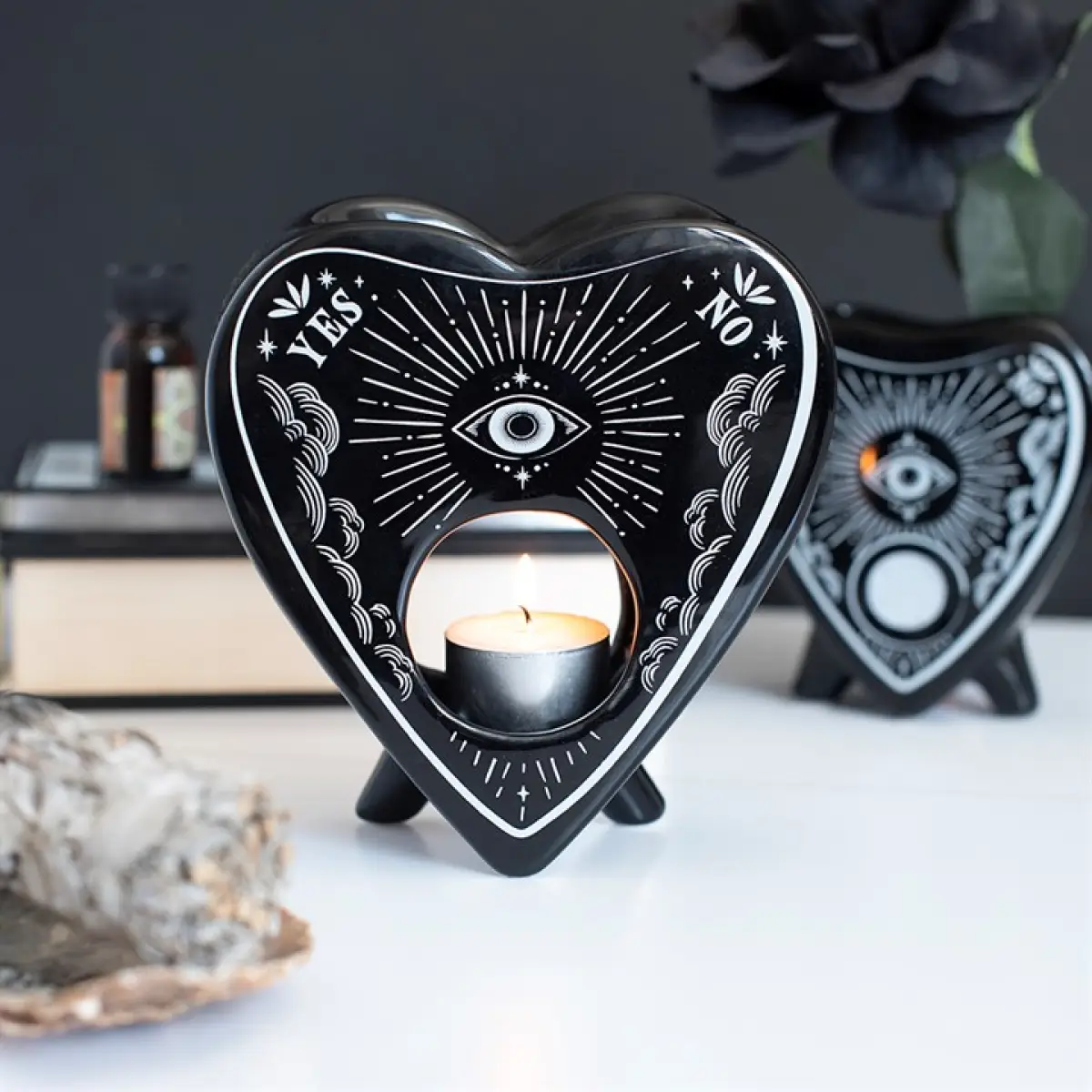 N/A Black Planchette Oil Burner and Wax Warmer -