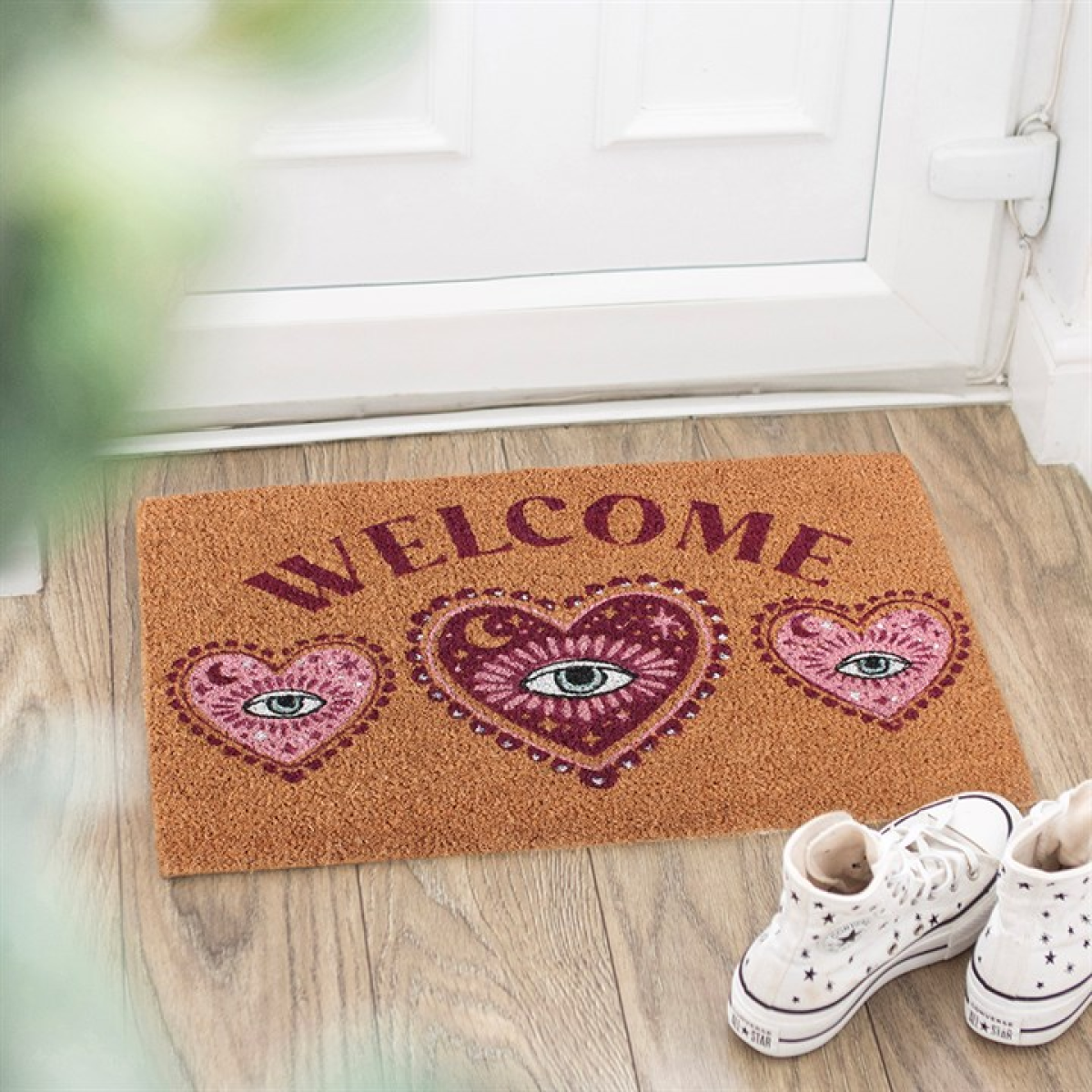 Heart Welcome Doormat - Enchanting Coir Mat for a Warm First Impression